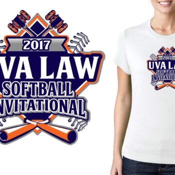 PRINT 2017 34rd Annual UVA Law Softball softball logo design