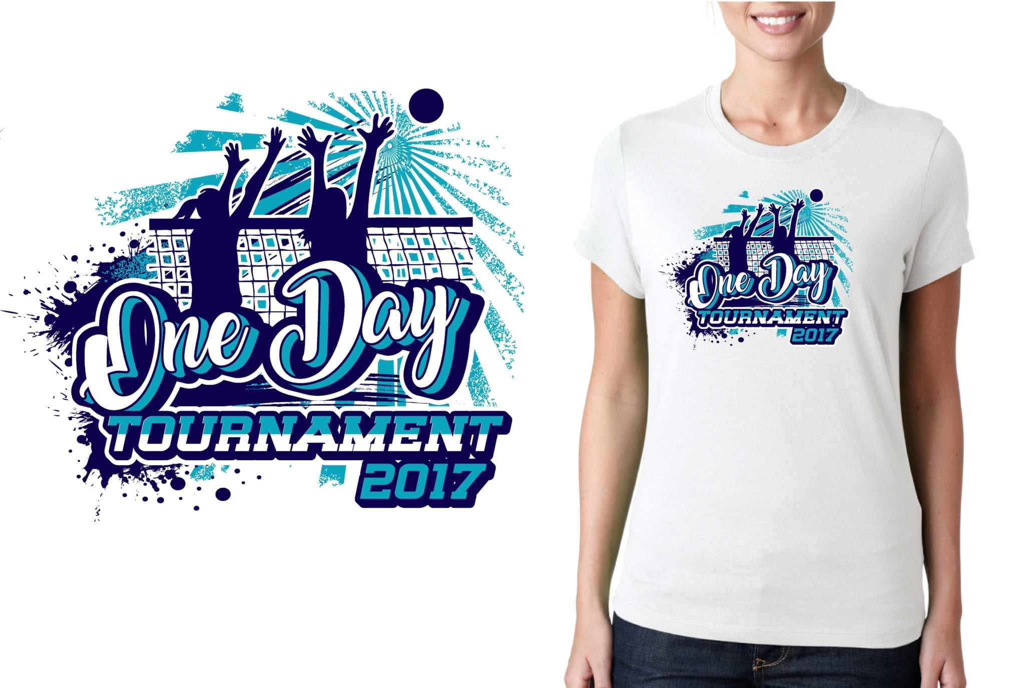 One Day Volleyball Tournament Logo Design | UrArtStudio