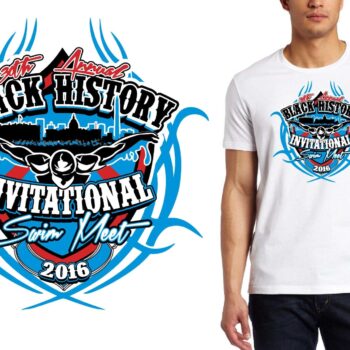 Black History Invitational Swim Meet logo design