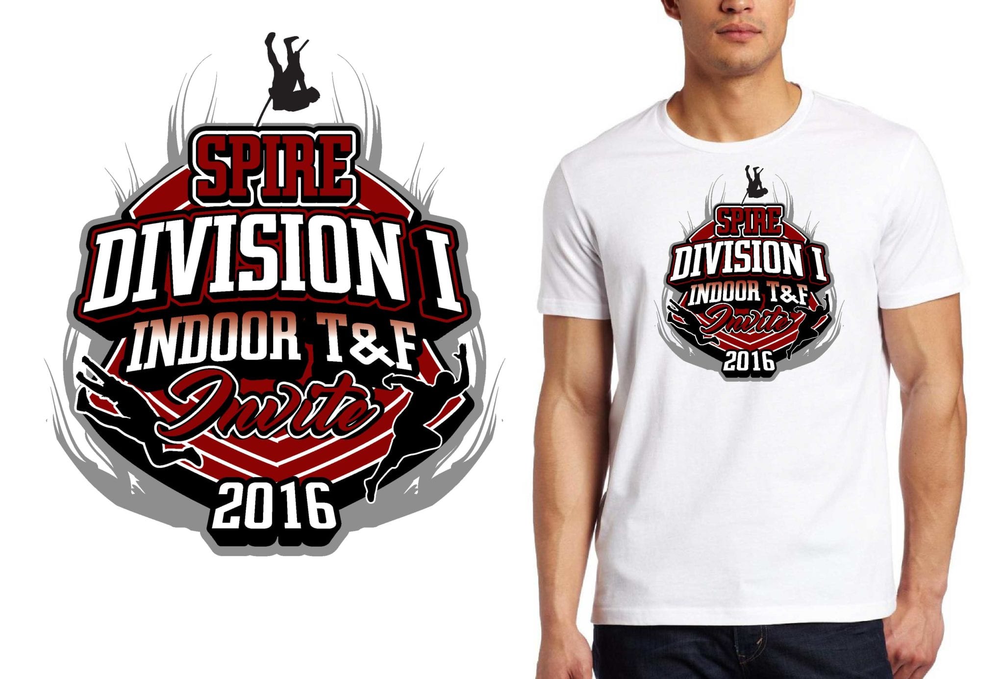 SPIRE Division I Indoor TF Invite logo design - UrArtStudio