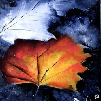 Autumn Leaf | Easy Art for Beginners | Black and White Abstract Landscape