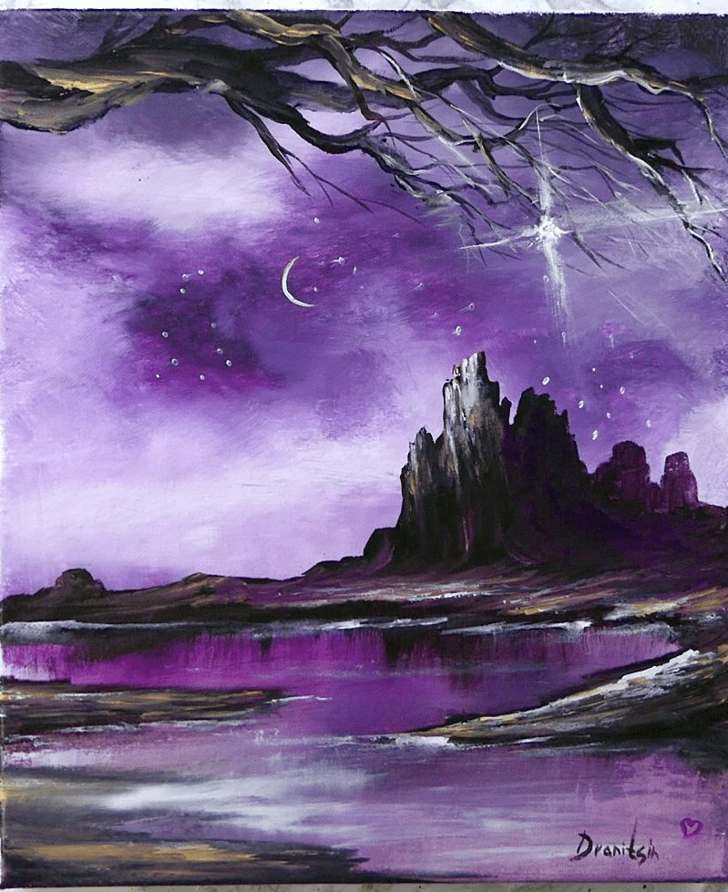 PURPLE NIGHT LANDSCAPE – UrArtStudio