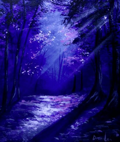 PURPLE NIGHT LANDSCAPE – UrArtStudio