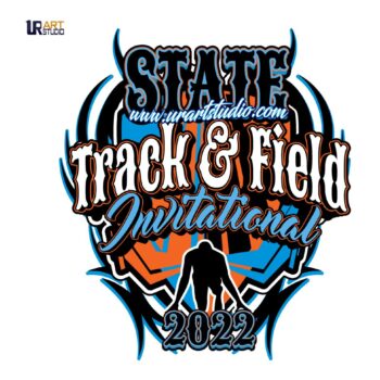 STATE TRACK and FIELD INVITATIONAL DOWNLOADABLE VECTOR LOGO DESIGN for PRINT