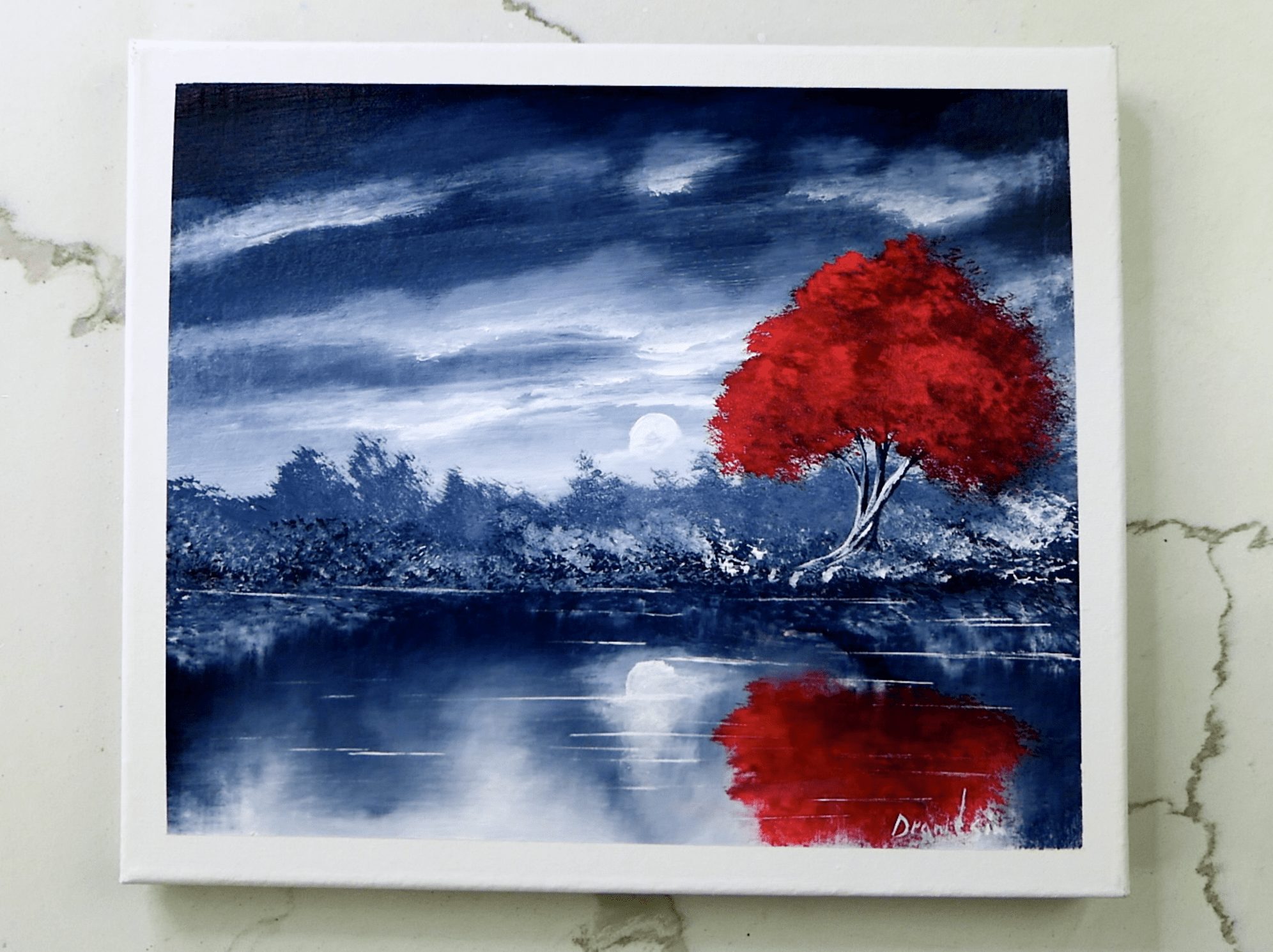 red tree black bg sunrise 5