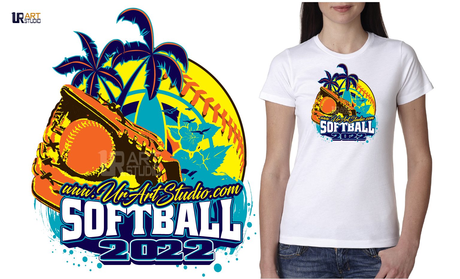 Photo inspiration: Fresh Look at Softball Palm Trees Vector Logo Design For Print