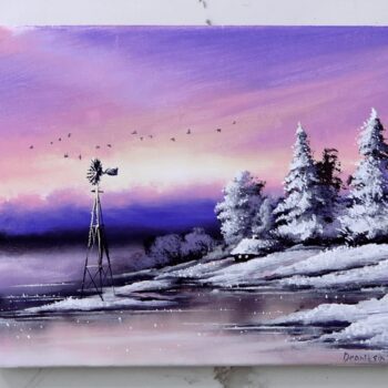 beyond the horizon winter landscape painting 2
