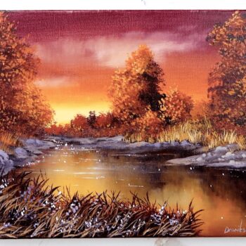 brilliant sunset landscape painting 2
