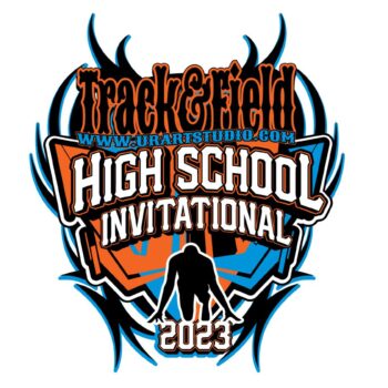 TRACK AND FIELD HIGH SCHOOL INVITATIONAL 2023 VECTOR LOGO DESIGN FOR PRINT