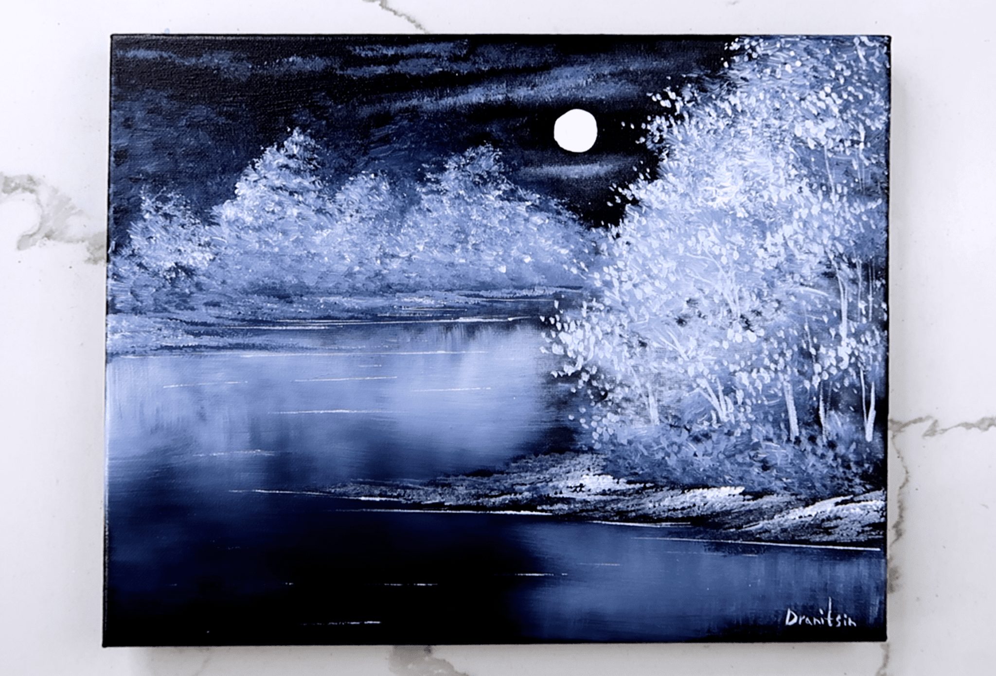 BLACK AND WHITE LANDSCAPE PAINTING