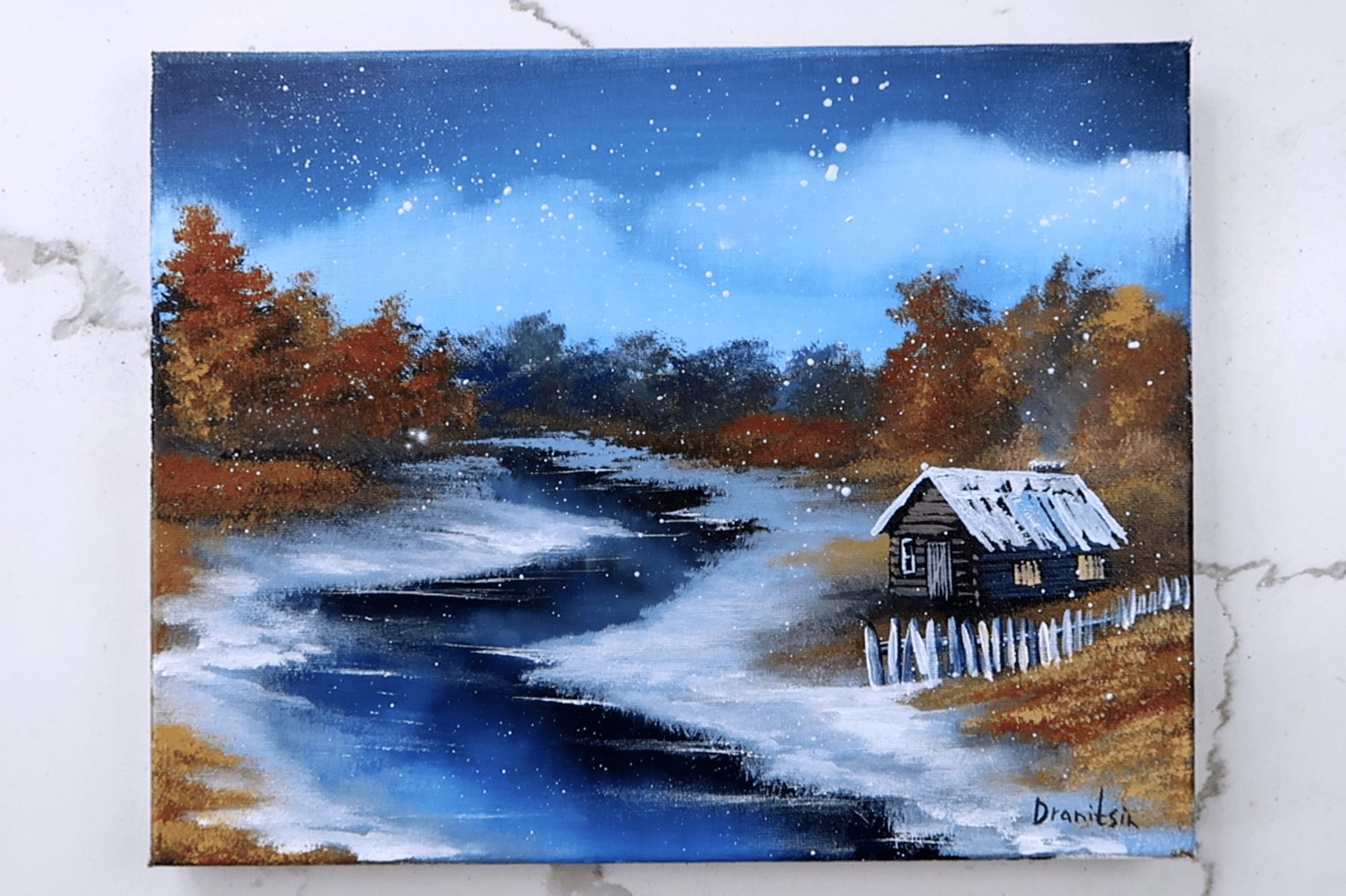 Magical Snowfall - orders Acrylic Paint on Canvas