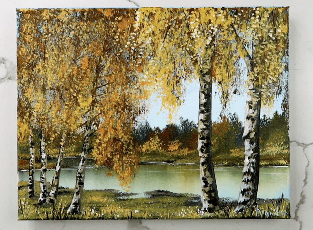 Birch Tree Paintings, Easy Painting Ideas for Bedroom, Acrylic Paintin