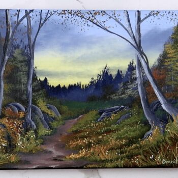 path to dawn acrylic landscape painting 1