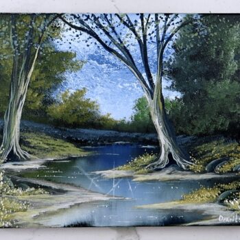 sparkling lake acrylic landscape painting 3