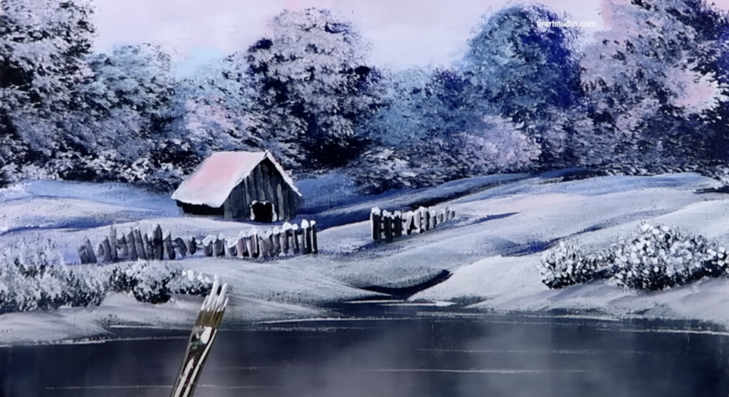 WINTER DAY PAINTING STEP BY STEP GUIDE