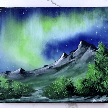 path to northern light ACRYLIC LANDSCAPE PAINTING