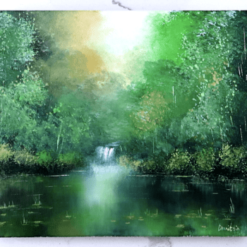 GREEN WATERFALL LILLIES 2023-10-21 at 5.34.00 original art