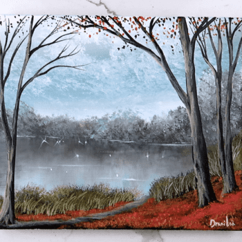 fall season ACRYLIC LANDSCAPE PAINTING