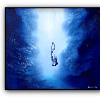 diver acrylic seascape painting by urartstudio.com 1