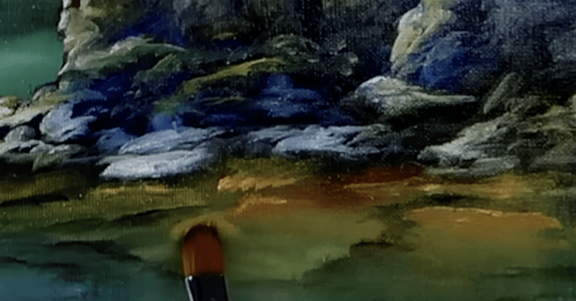 Rocky Cliff by the Ocean | Step by Step acrylic painting tutorial for ...