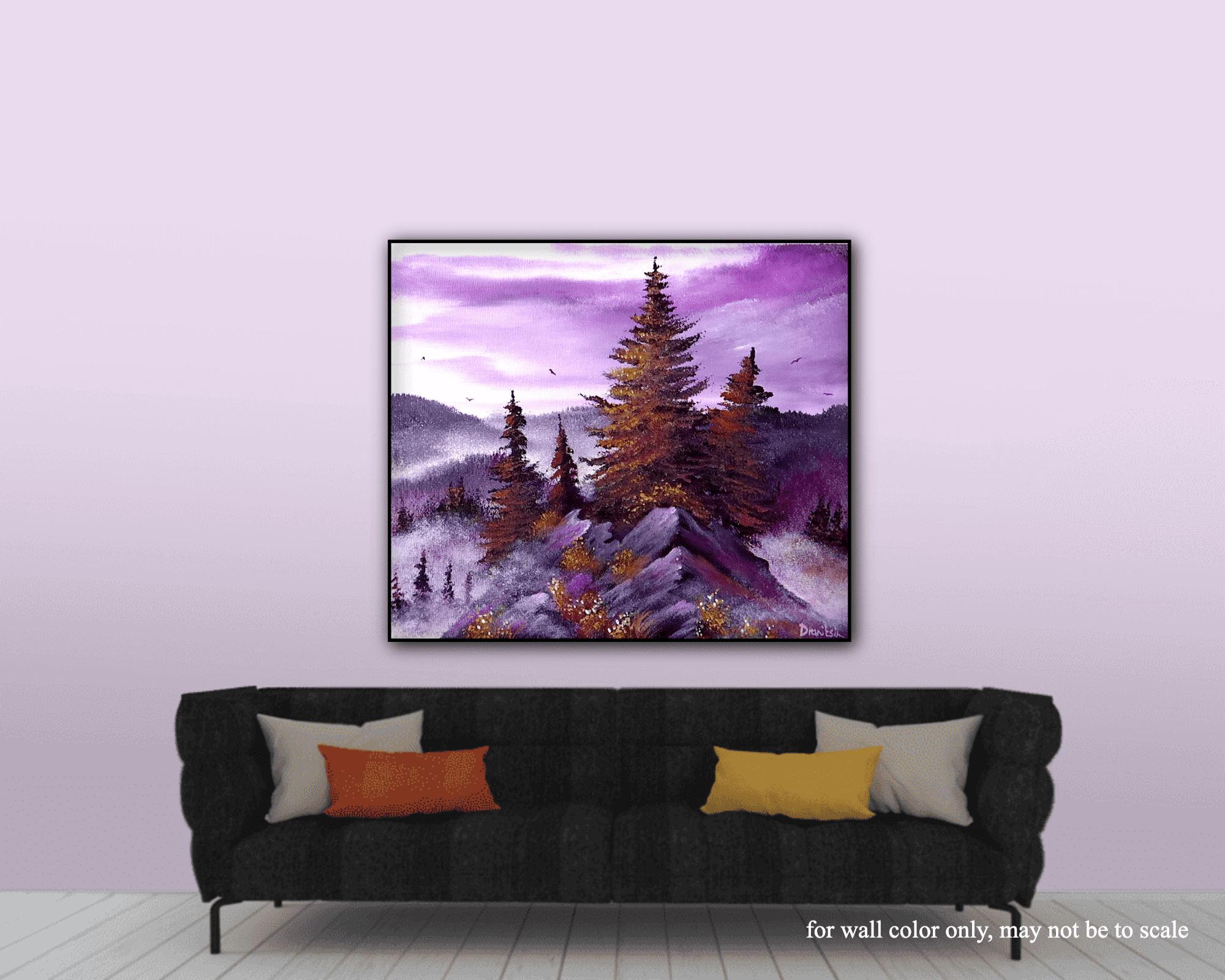Paint Ridges Mountain Ridge Under Lavender Sky | Acrylic Painting Guide | Step-by ...