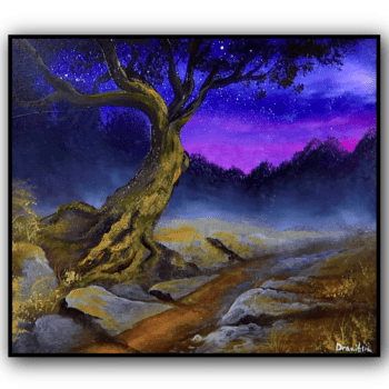 big tree at night