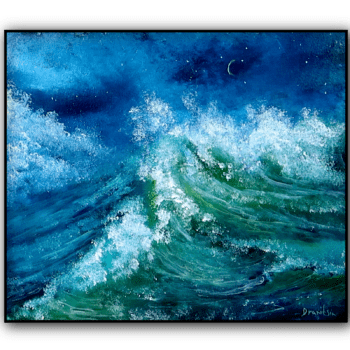 ocean wave at night
