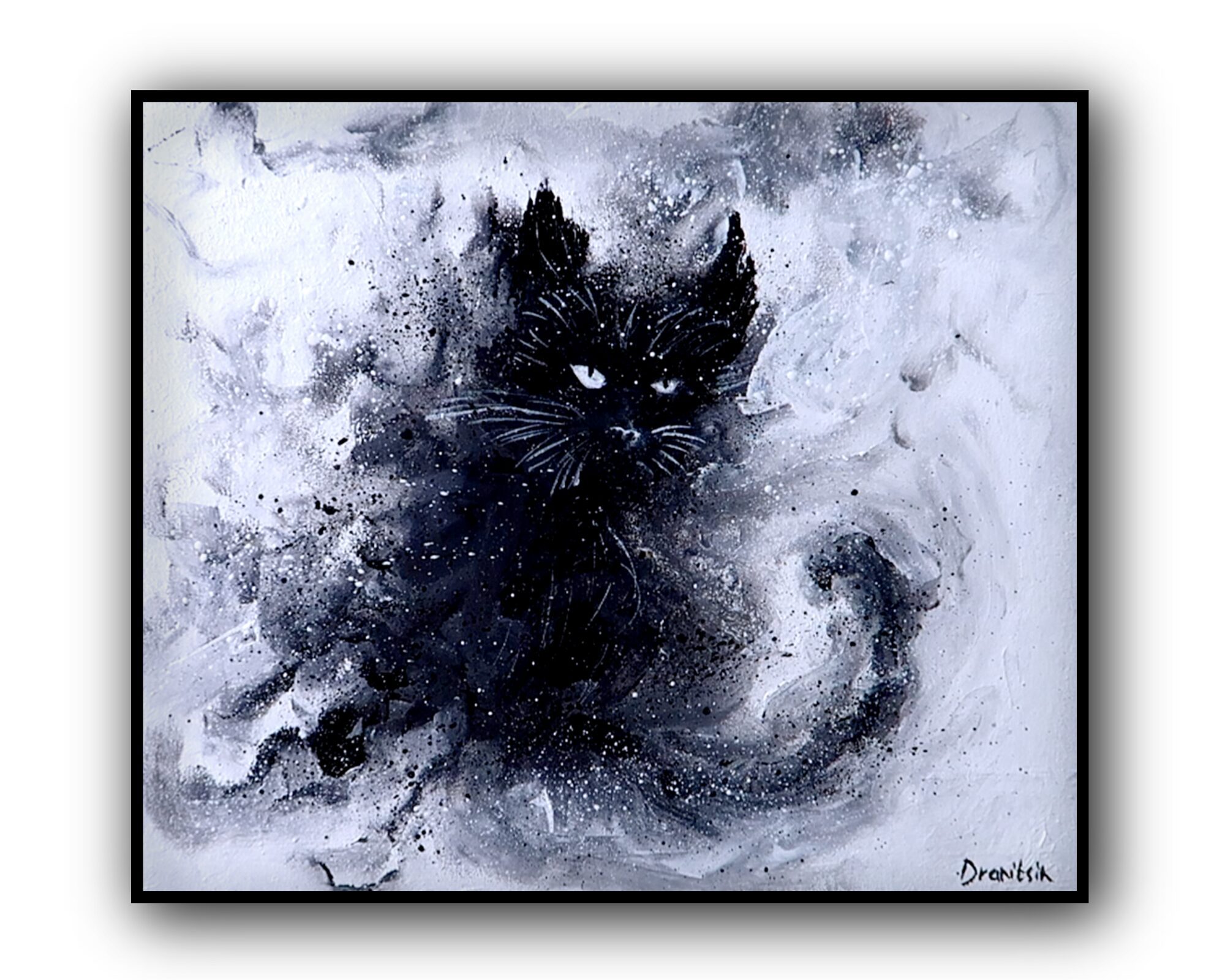 Black Cat Midnight Whiskers - UrArtStudio
