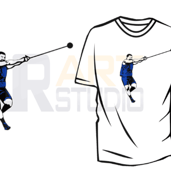 HAMMER THROWER TSHIRT DESIGN VECTOR DOWNLOAD PRINT READY