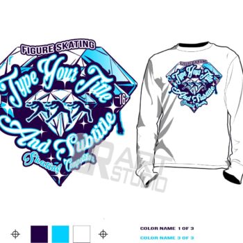 Figure Skating tshirt vector design and background