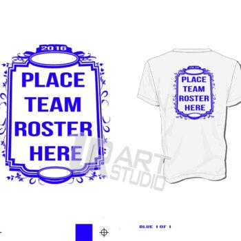 Back Frame Team Roster Vector Design for Team Roster Names one color black color seperated for screen print 2016 UrArtStudio