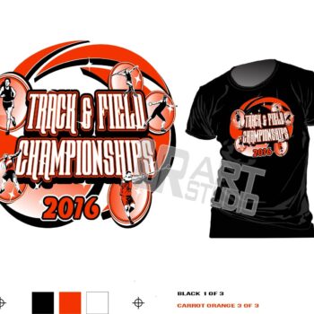Color SEPARATED for screen printing t shirt logo design track and field championship vector design for print four colors