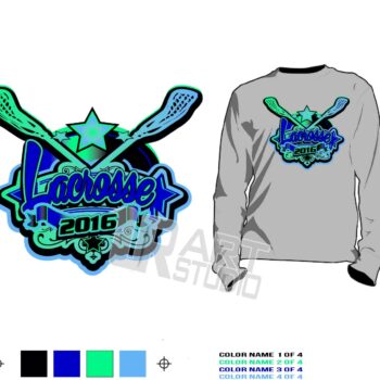 LACROSSE tshirt vector design for print 4 COLOR separated URARTSTUDIO