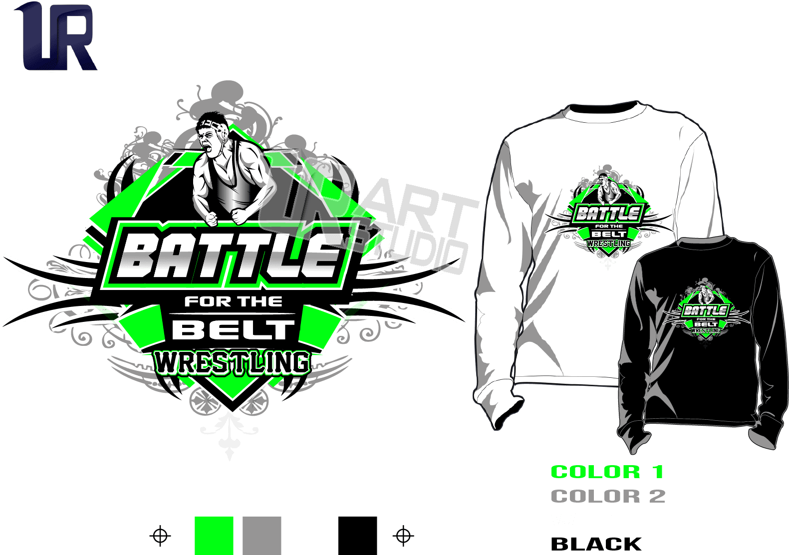 youth t shirt vector FOR BATTLE BELT THE WRESTLING